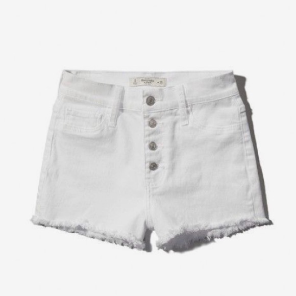 Abercrombie & Fitch White High Rise 4 Buttons - Picture 4 of 4